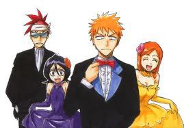 Bleach-Renji, Rukia, Ichigo, Orihime